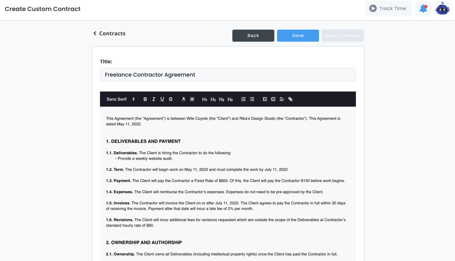How to create a custom contract Kosmo