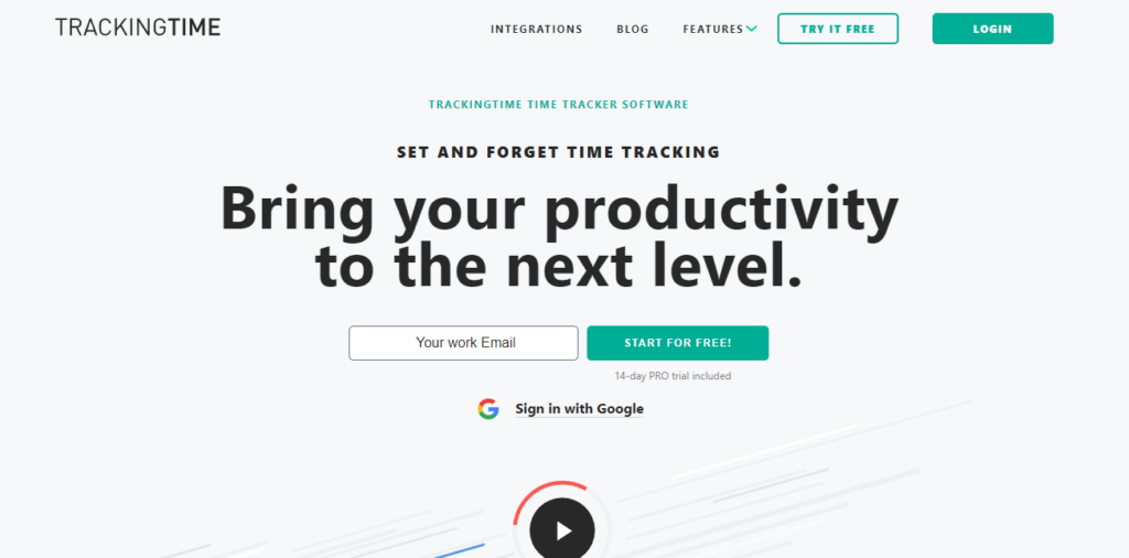 TrackingTime Main Website