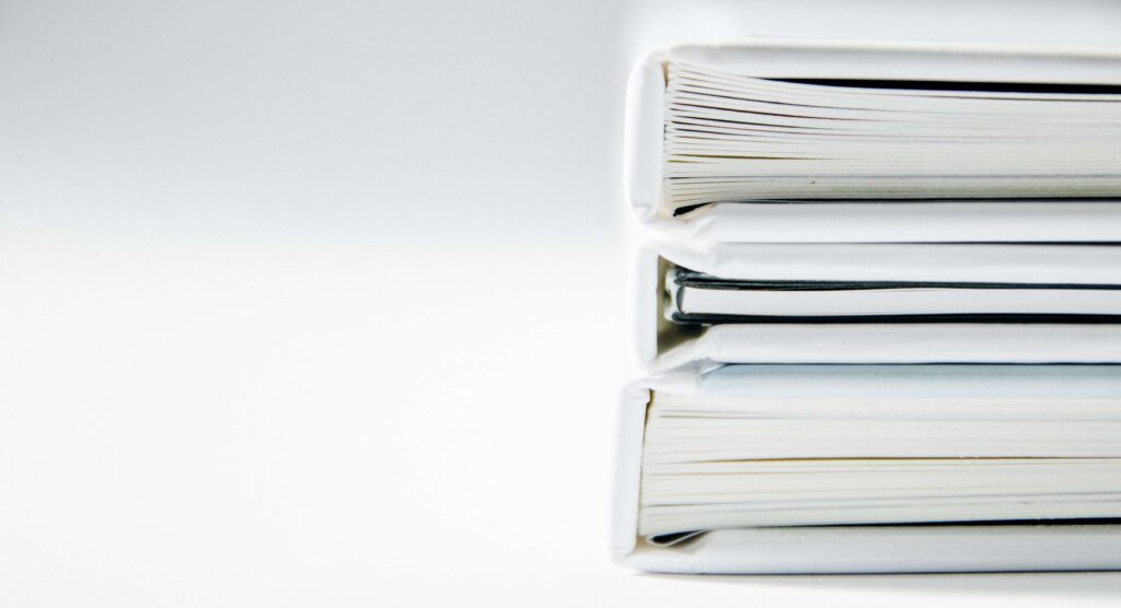 books in white background