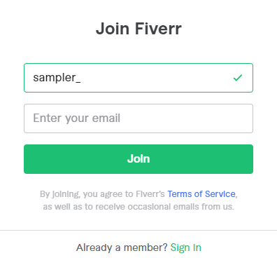 Fiverr name prompt