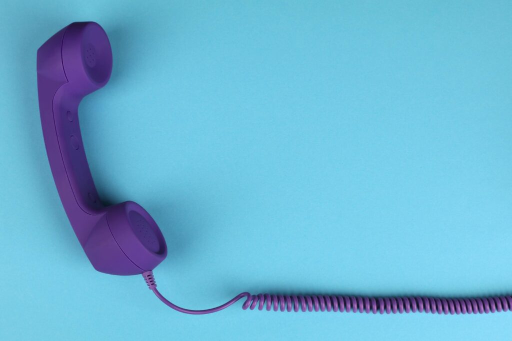 purple phone blue background