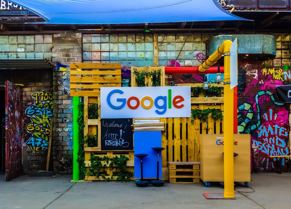 Google logo on street