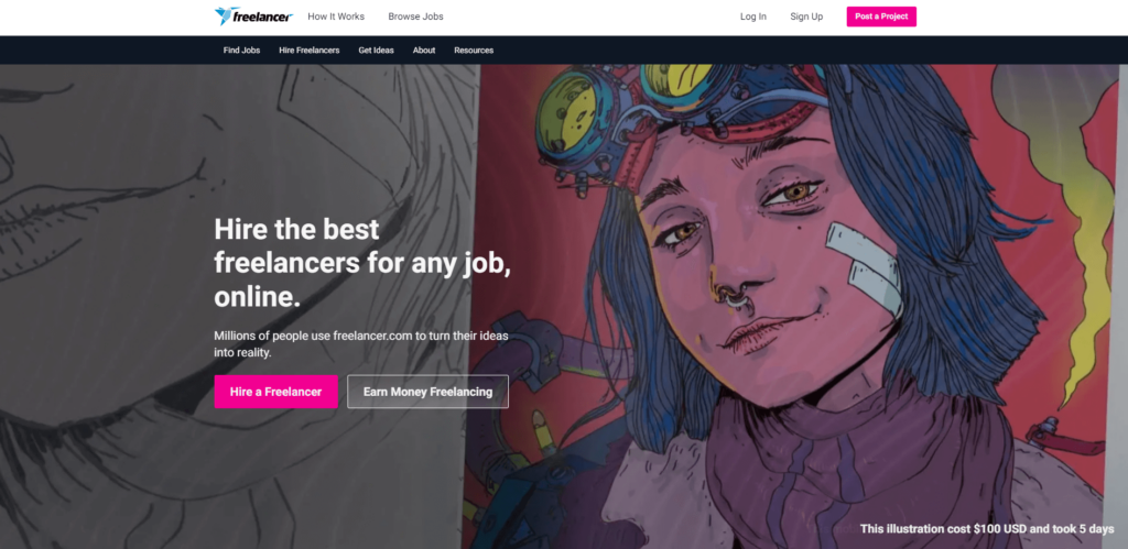 Freelancer.com home page