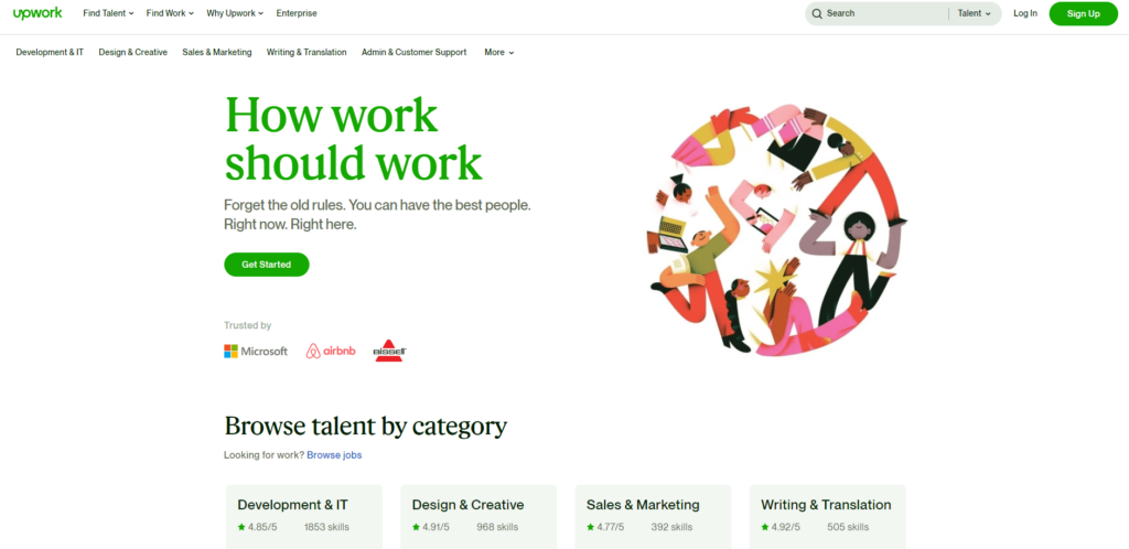 Upwork.com home page