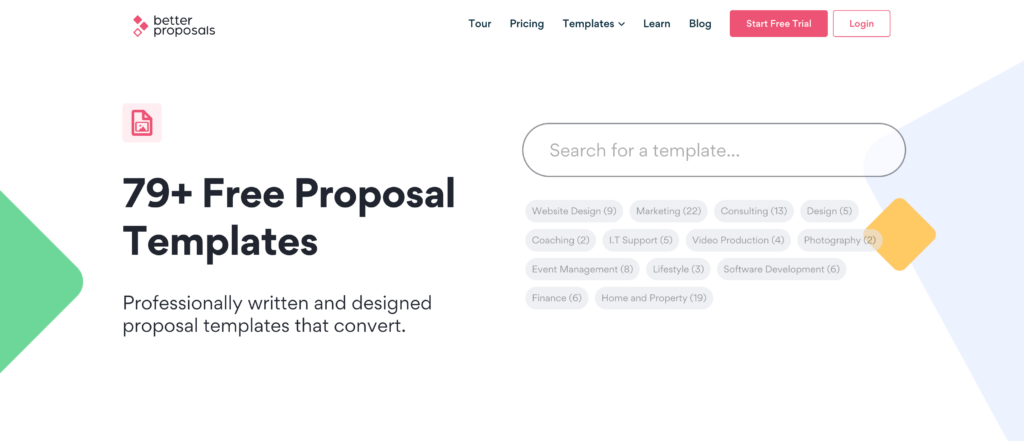 Better Proposals webpage