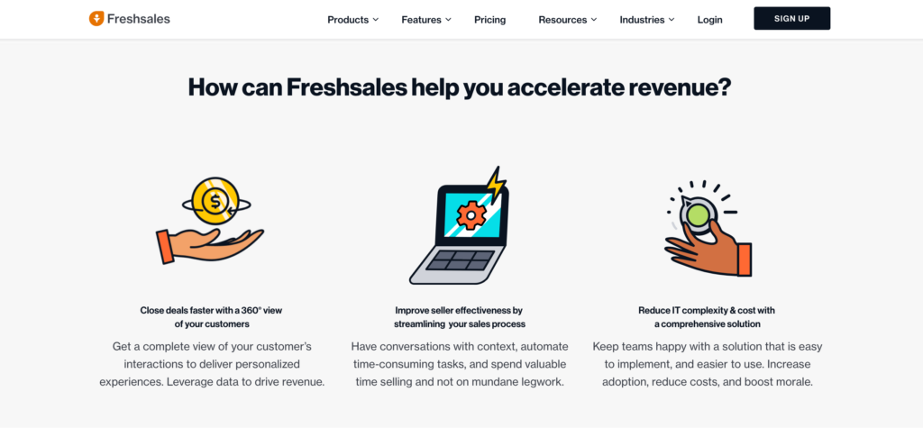 Freshsales webpage