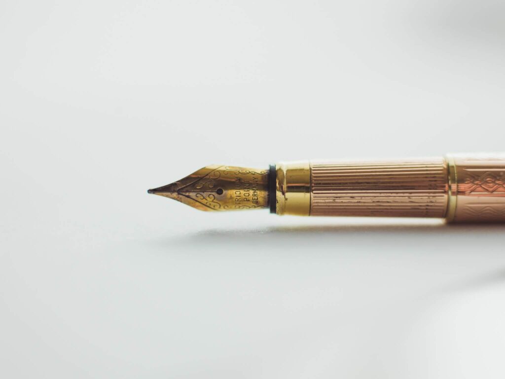 close-up of fountain pen