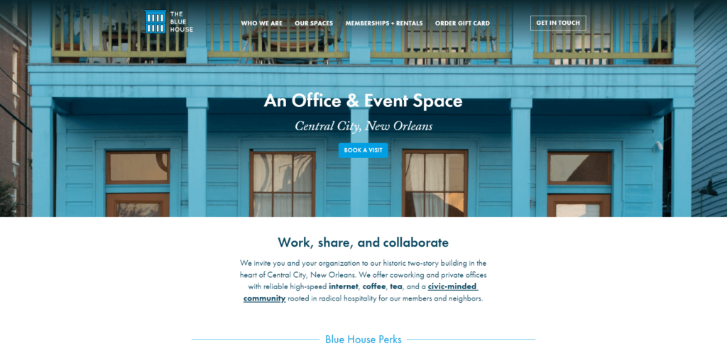 The Blue House website