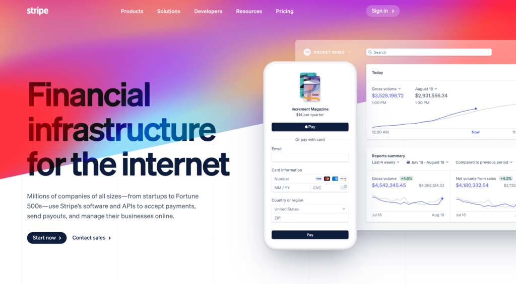 Stripe website