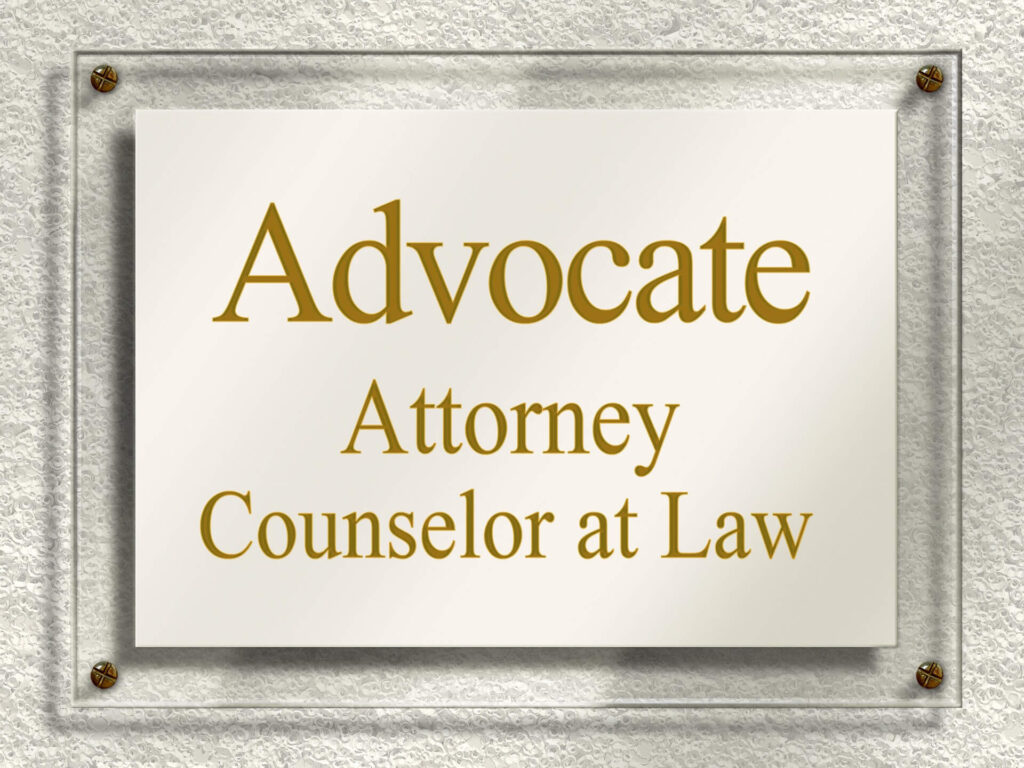 lawyer doorplate with title