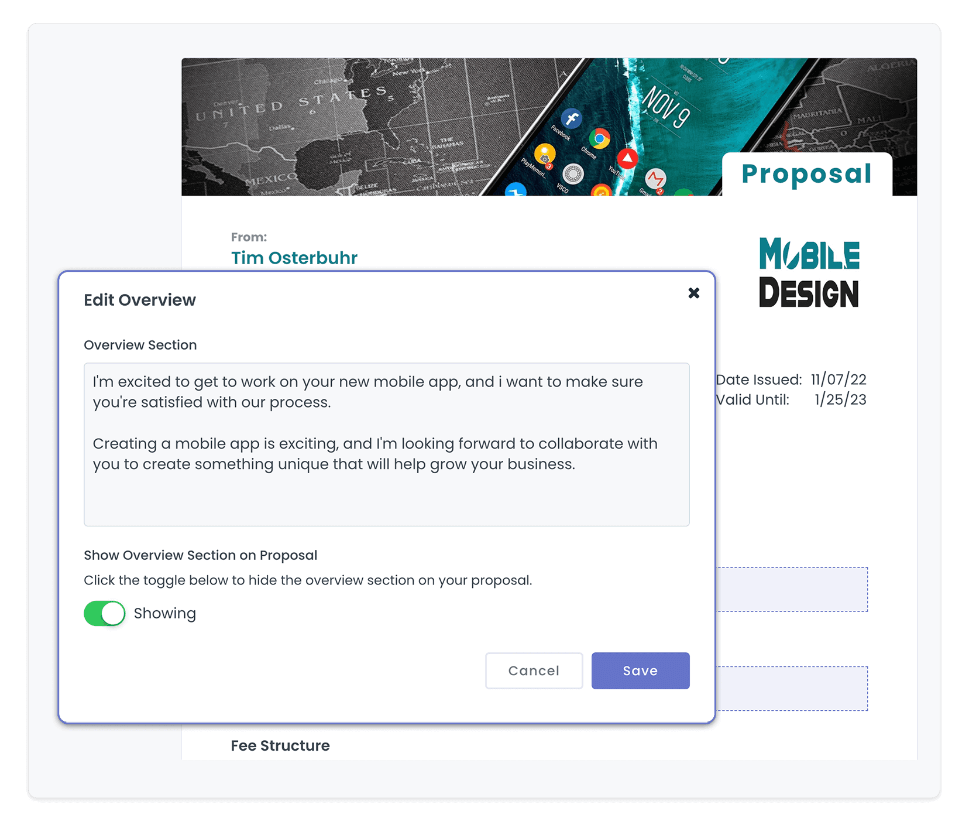 Kosmo proposal overview sample